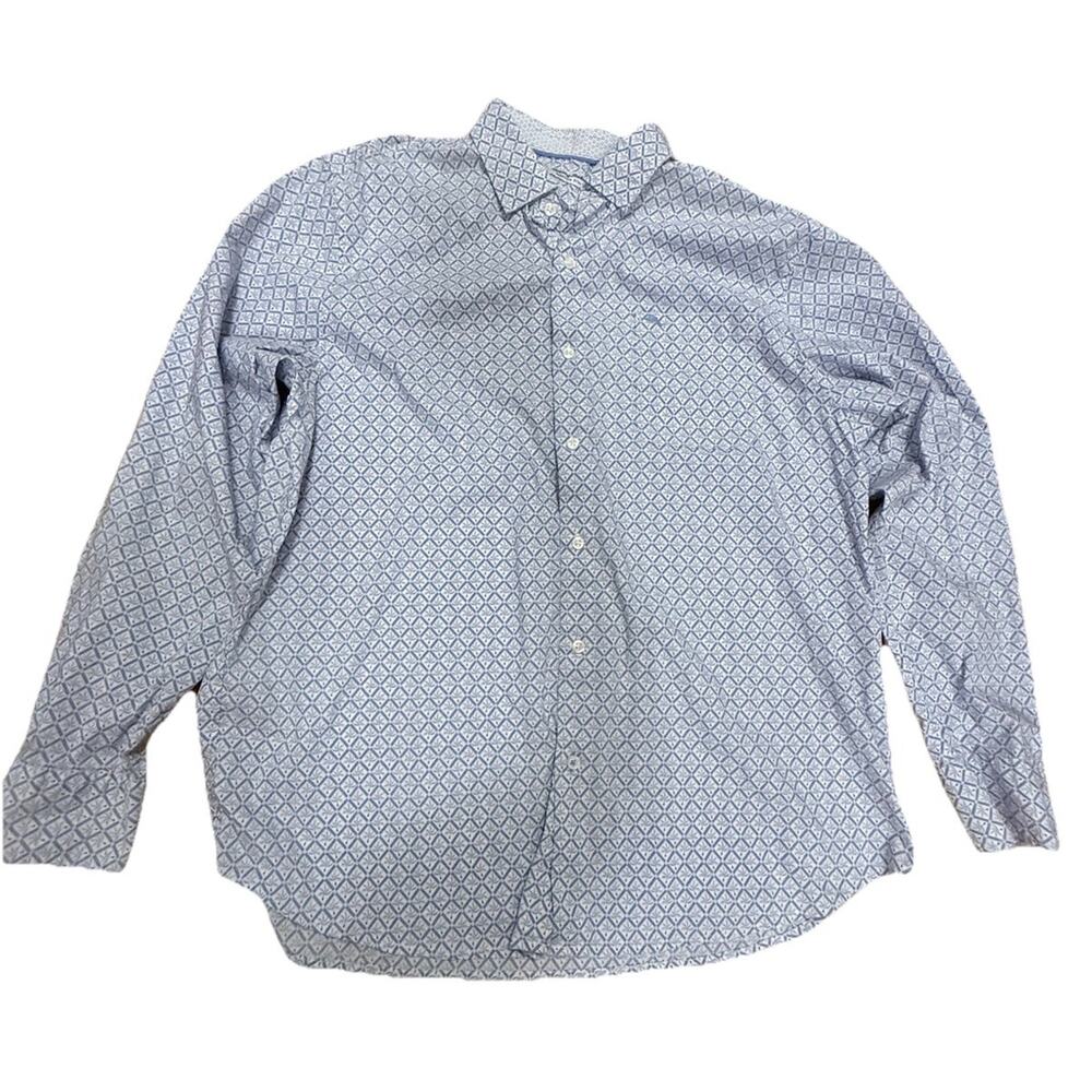 TOMMY BAHAMA Men’s Sarasota Stretch Blue Button Down Long Sleeve Shirt Size XL